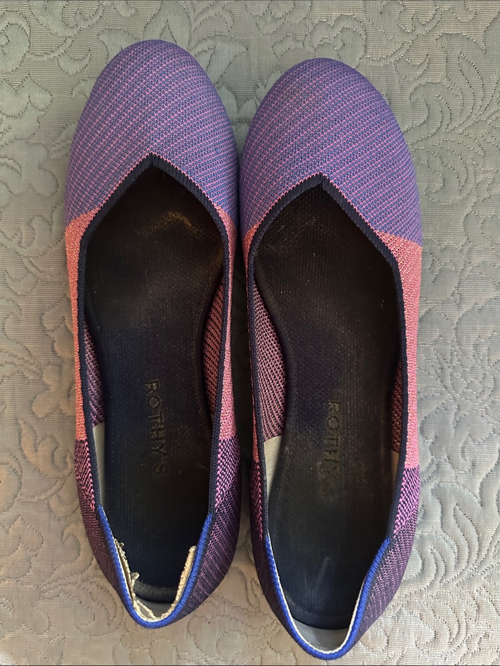 Rothy's Purple and Pink Knit Ballet Flats (Discontinued)
